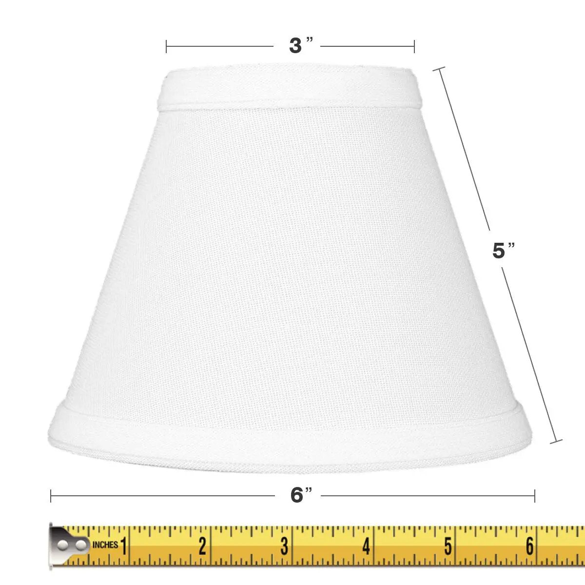 Clip On Lampshades | White Linen | 6X5 Inches | Set Of 6
