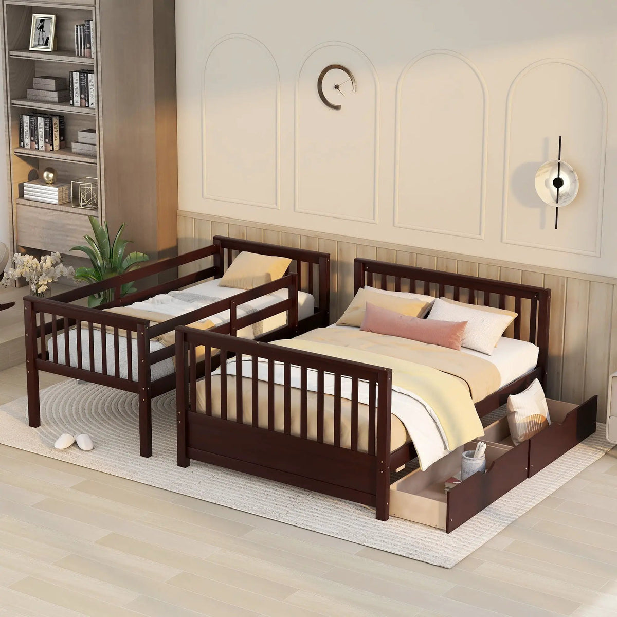 Bunk Bed With Ladders | 2 Storage Drawers | Space-Saving Design | Sleepover Ready