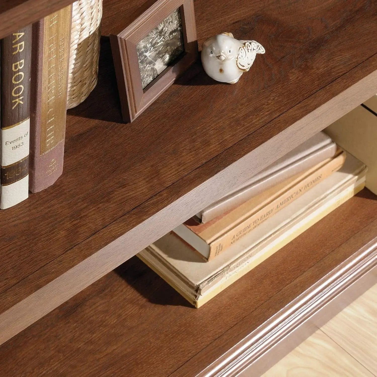 Two Tier Wooden Bookcase With Adjustable Shelf In Oiled Oak For Home Office And Living Room from PriceLows™