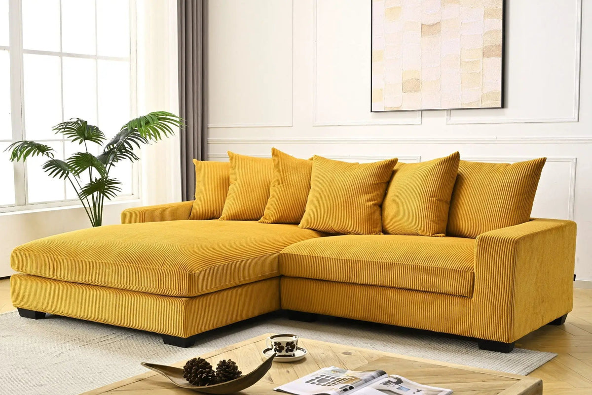 Luxe Oversized Sectional Sofa | 2 Piece L Shaped Couch | Chaise Included | Deep-Seated Design
