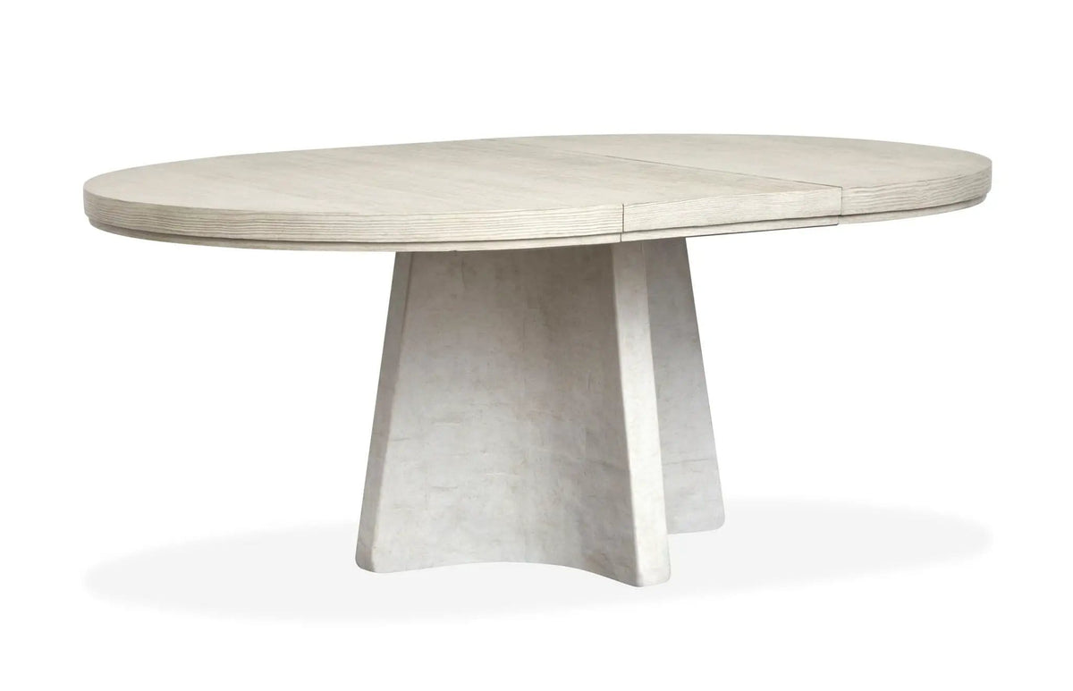 Lorelei Extendable 54" Round Dining Table Dining Tables with Extension | 54 Inch | Fabric & Mdf | Misty Cloud