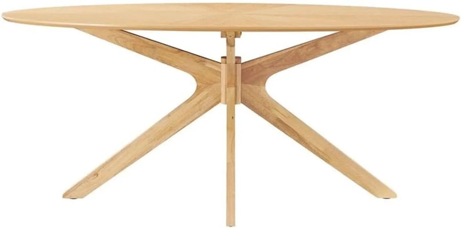 Crossroads 71 Inch Oak Oval Dining Table Mid Century from PriceLows™