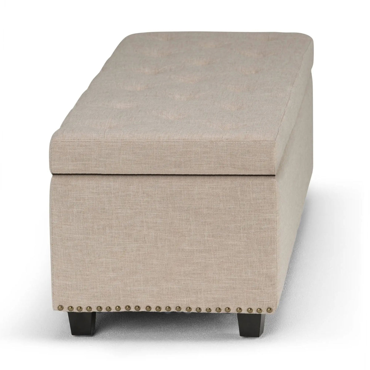 Hamilton Upholstered Storage Ottoman | Child Safety Hinge | Large Interior Storage | 47.6 Inch Length