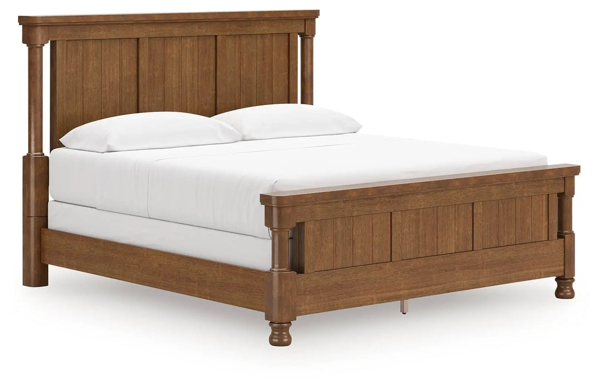 Rowlenstown Poster Bed | Casual Traditional Design | Rubbed Finish | Hefty Silhouette
