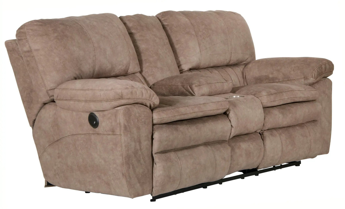 Reyes Power Lay Flat Reclining Console Loveseat With Storage & Cupholders | 2 Pieces | Polyester | Living Room