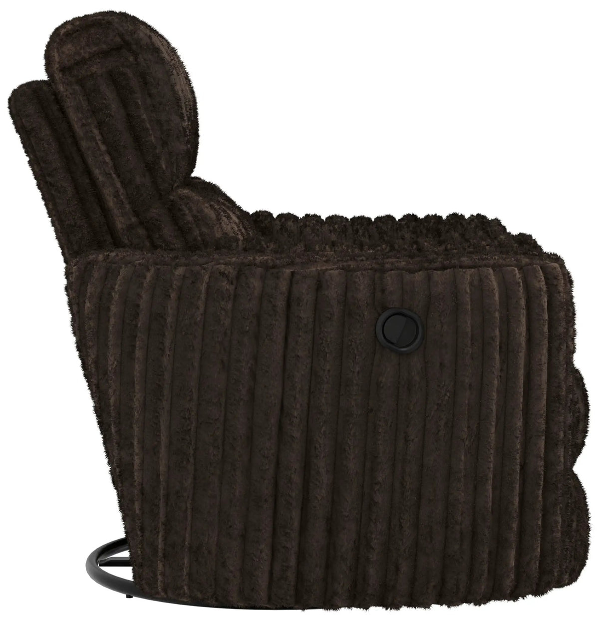 Daydream Swivel Glider Recliner | Unique Shape | Comfort Bolsters | Faux Fur