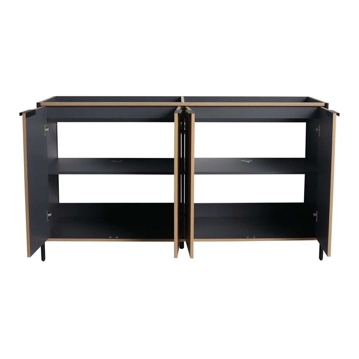 Contemporary Freestanding Bathroom Vanity With Adjustable Shelves | 5 Pieces | Stainless Steel & Metal | Bathroom