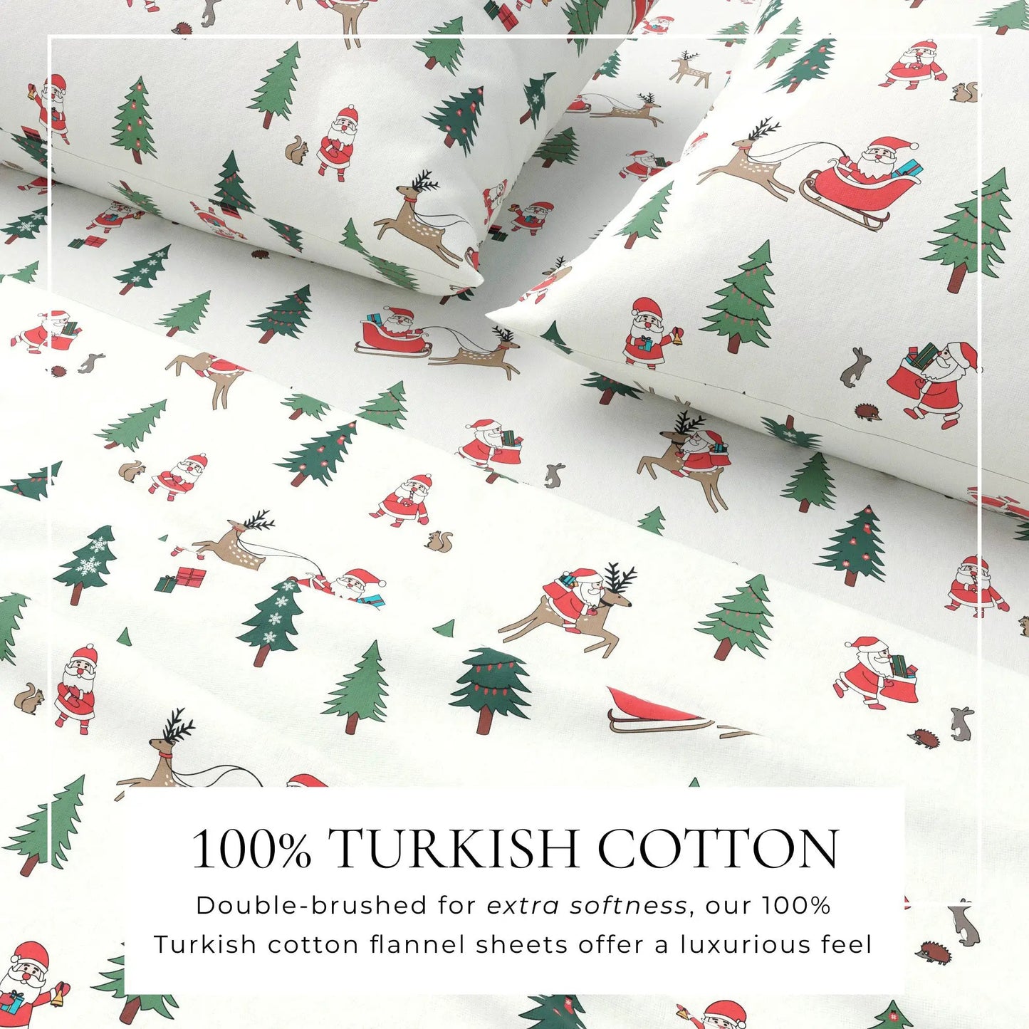 Turkish Cotton Christmas Flannel Sheet - Whittaker Collection from PriceLows™