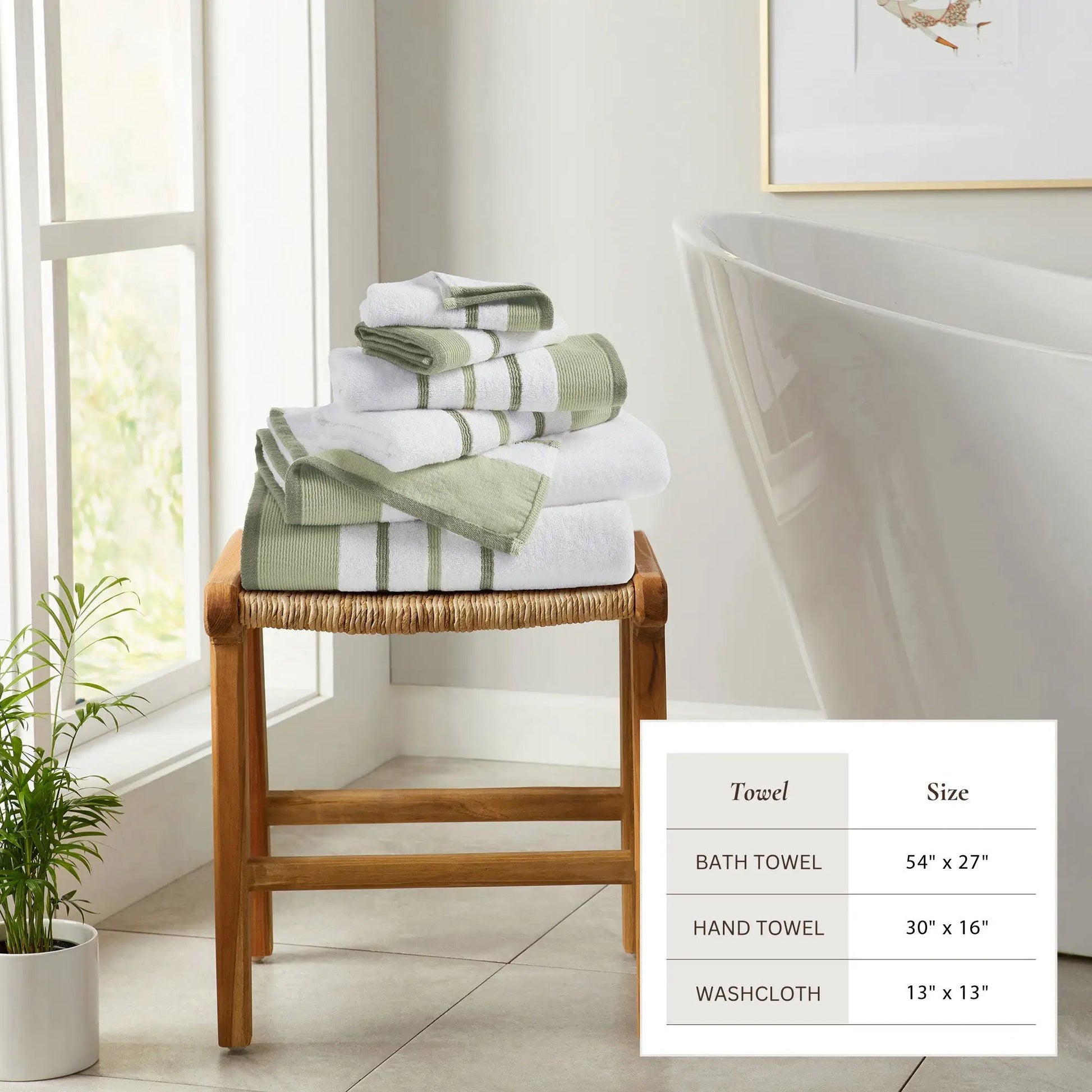 Decorative Cotton Stripe Bath Towel Set - Noelle Collection from PriceLows™