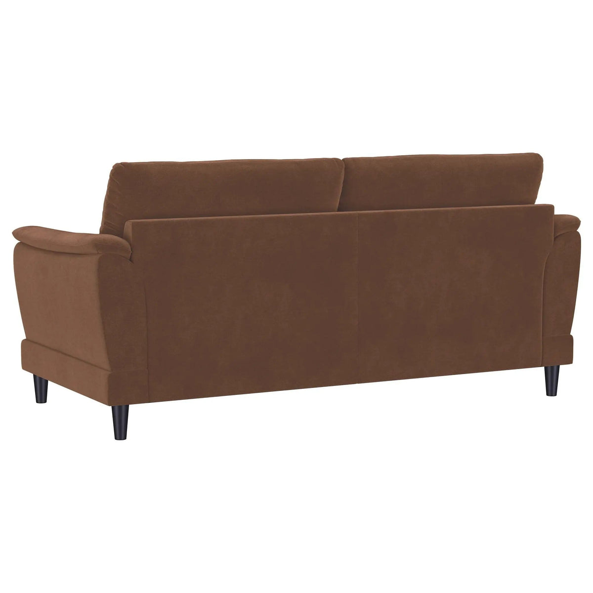 Selma Velvet Upholstered Crescent Arm Sofa Rust | 74.75 x 35.75 x 35 in | Solid Wood & Velvet | Living Room
