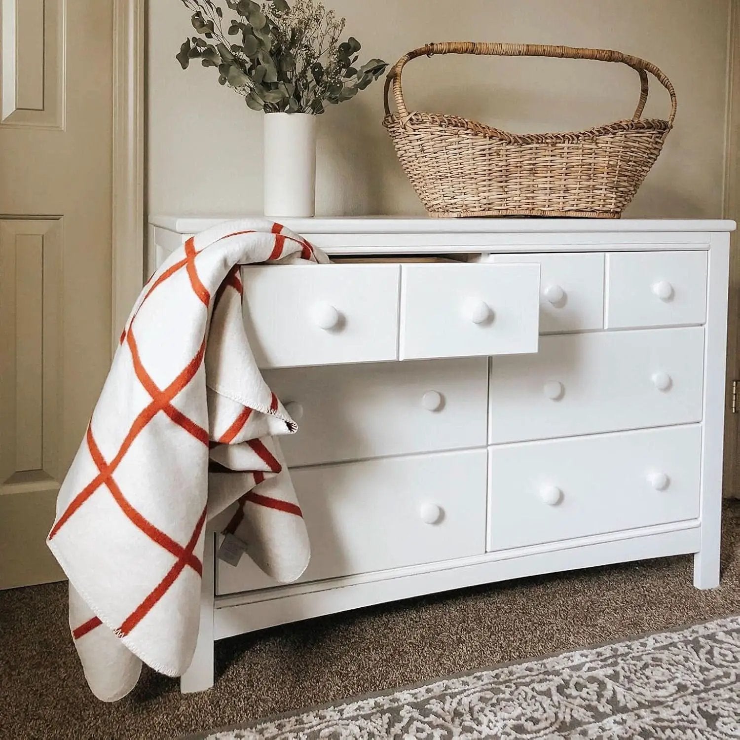 White Six Drawer Dresser For Nursery Organization Solutions from PriceLows™