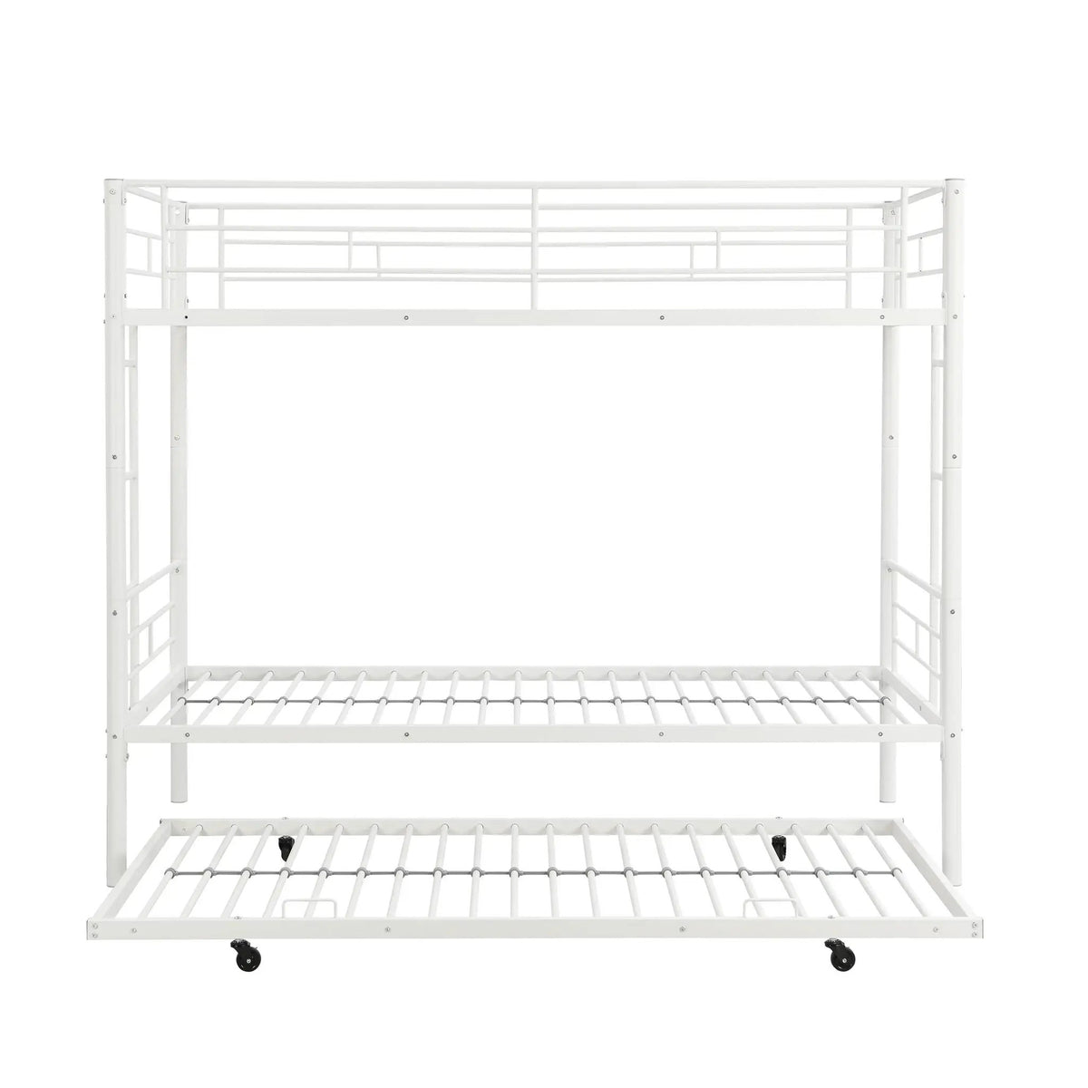 Bunk Bed With Trundle | Heavy Duty Steel | Space Saving | Twin Top