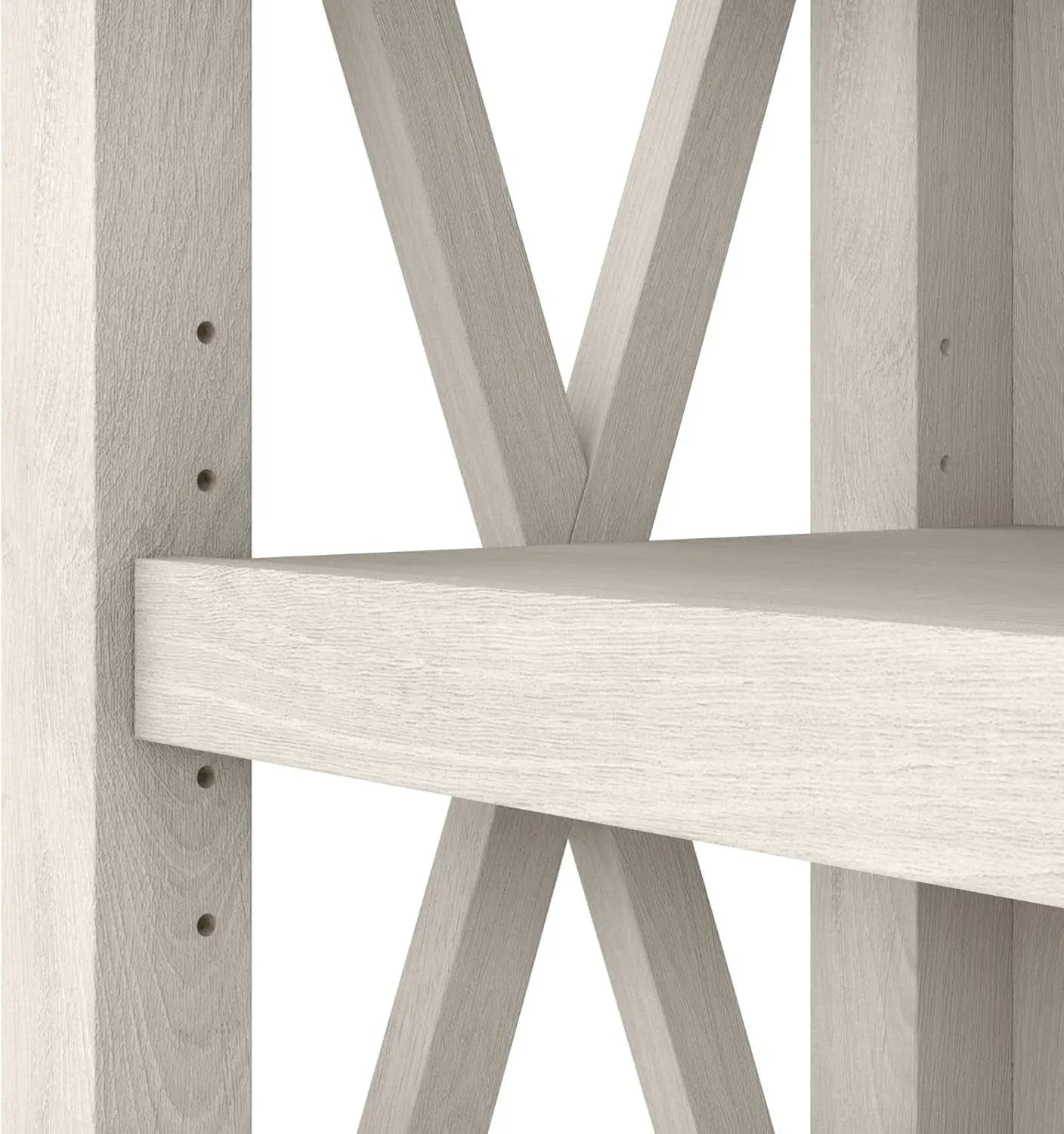 Tall 5 Shelf Bookcase Linen White Oak Modern Farmhouse from PriceLows™