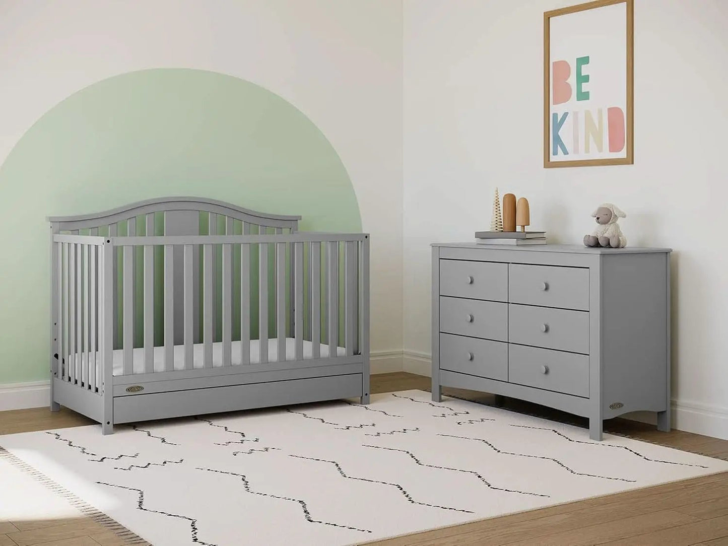 Pebble Gray 6 Drawer Double Dresser For Nursery And Kids from PriceLows™