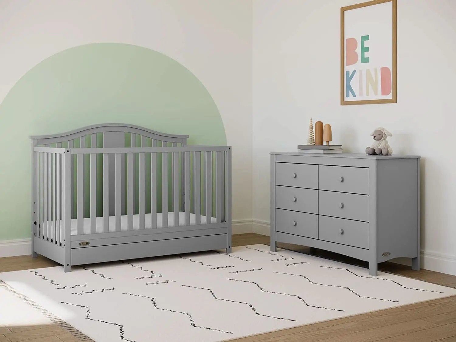 Pebble Gray 6 Drawer Double Dresser For Nursery And Kids from PriceLows™