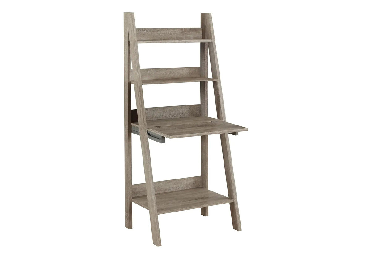 Ladder Style Leaning Desk | 61 Inch Height | Closed Storage Area | Storage Shelves