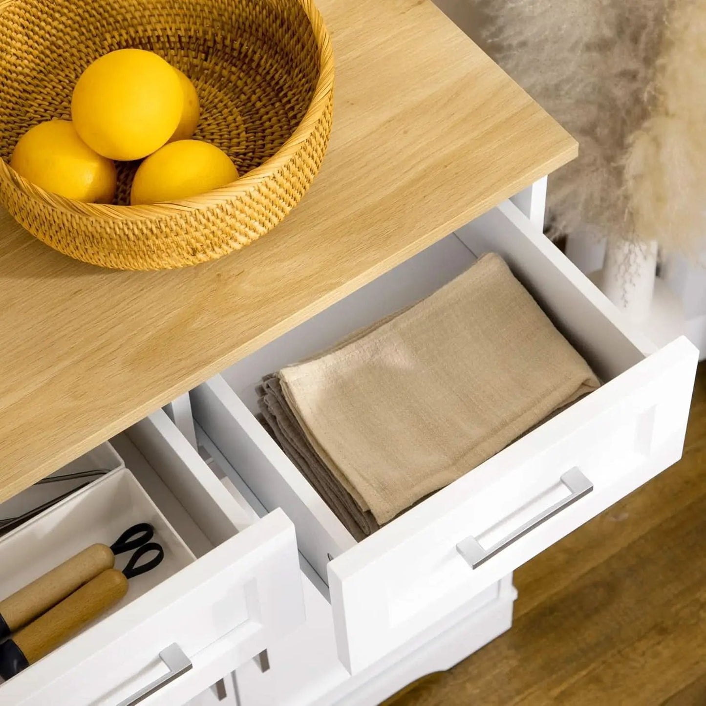 Sideboard Buffet Cabinet With 3 Storage Drawers And Adjustable Shelf from PriceLows™