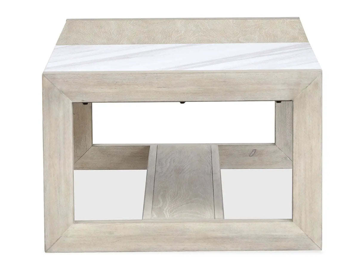 Preston Rectangular Cocktail End Table | Gallery Buff Finish | 25 Inch Width | Timeless Design