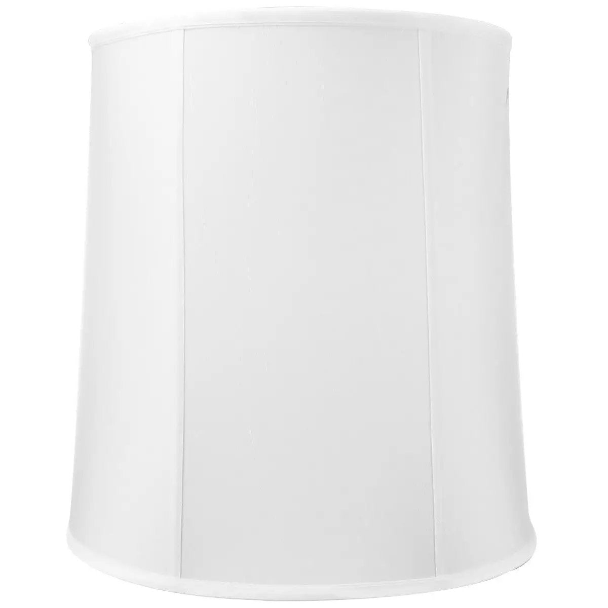 Drum Lampshade In White Shantung | 14x16x17in | Metal Frame | Cylinder Shade