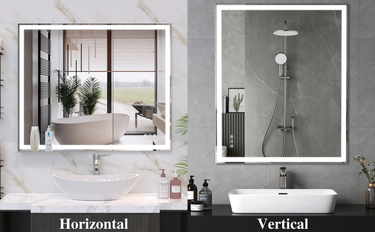 LED Bathroom Vanity Mirror Wall Mounted Adjustable / Warm / Natural Lights Anti-Fog | 3 Pieces | Bathroom Furniture | Bathroom
