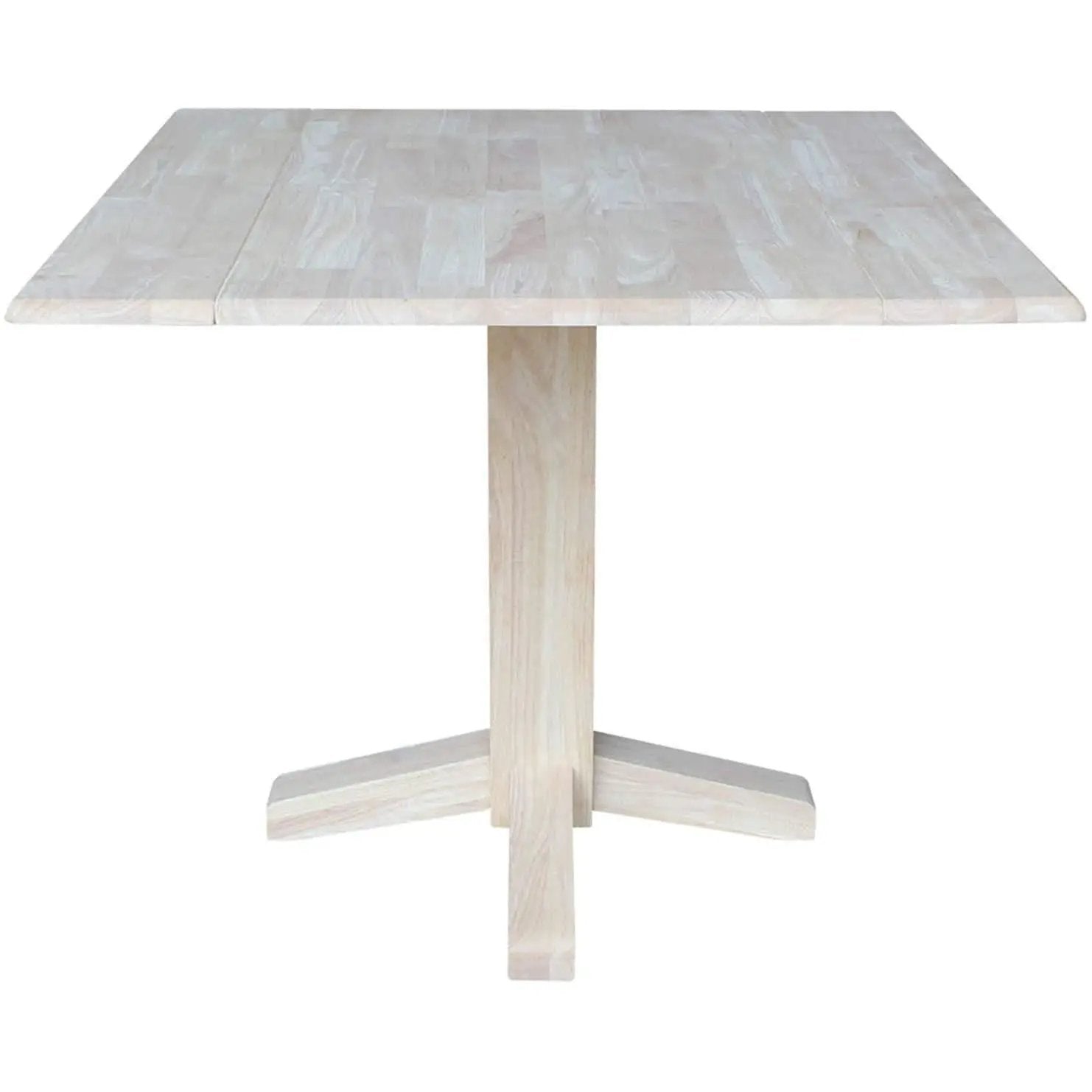 Square Dual Drop Leaf Dining Table With Butcher Block Top from PriceLows™
