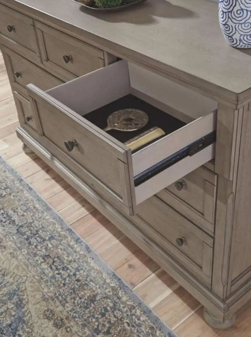Lettner Modern Traditional 7 Drawer Dresser In Light Gray from PriceLows™