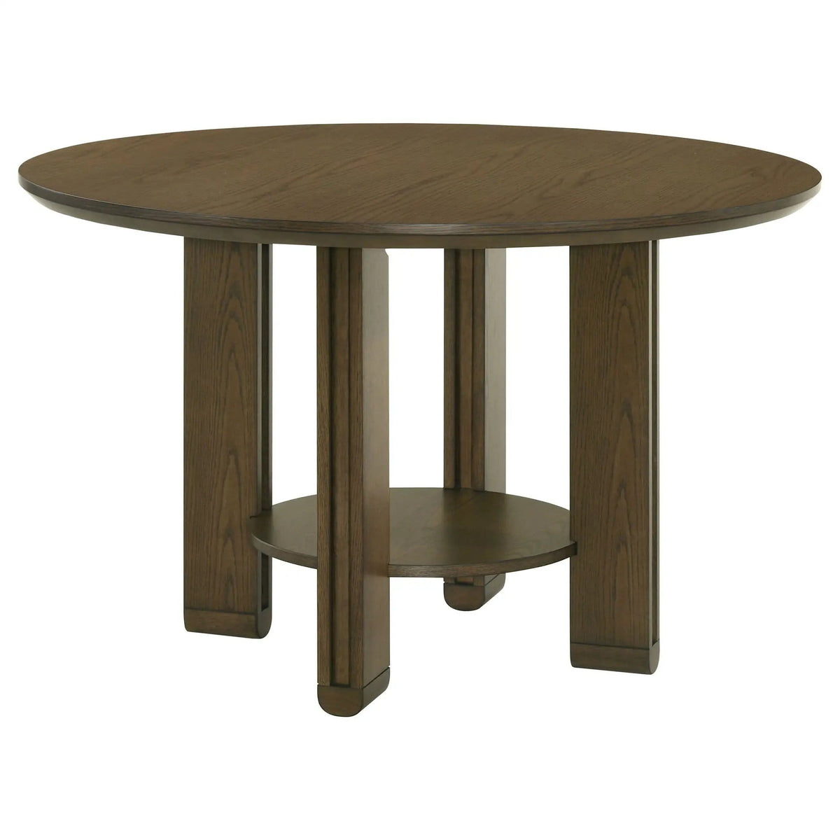 Ottowa 5-piece Round Wood Dining Room Table Set | 5-Piece Set | Rubberwood & Engineered Wood | Brown