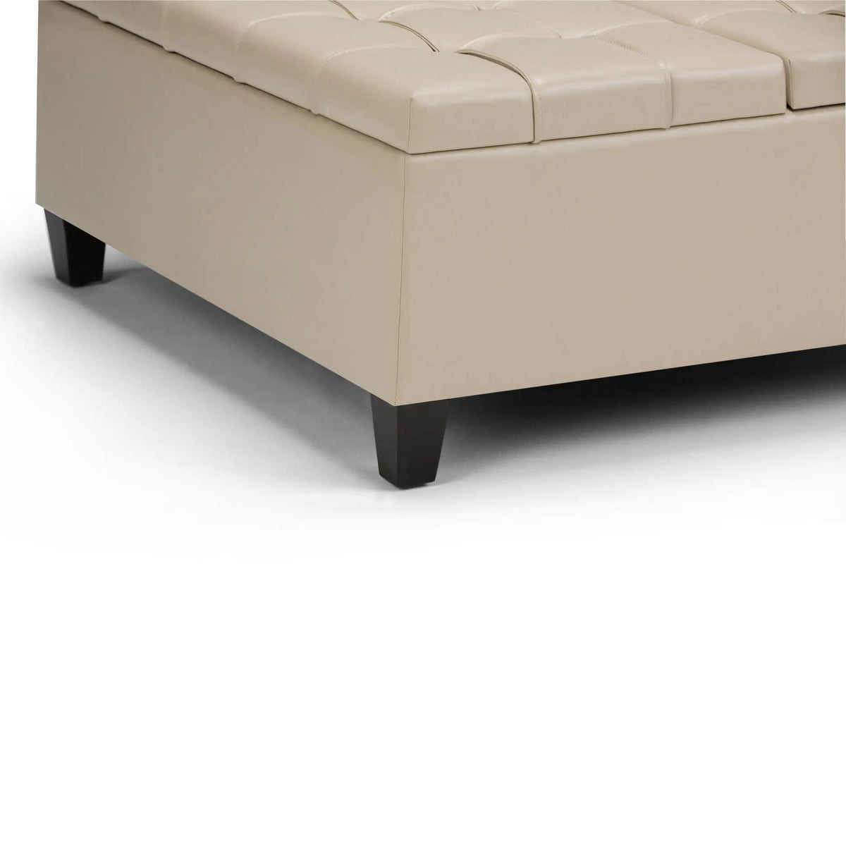 Coffee Table Storage Ottoman | Lift Top Hinge | Solid Wood Base | Large Square