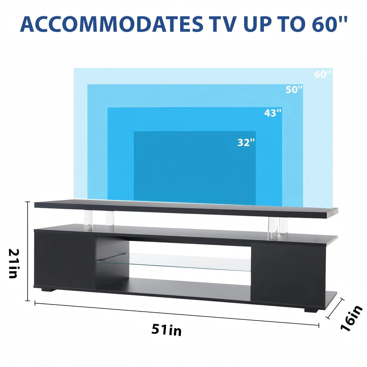 TV Stand | Built In LED | Large Side Cabinet | Modern Style