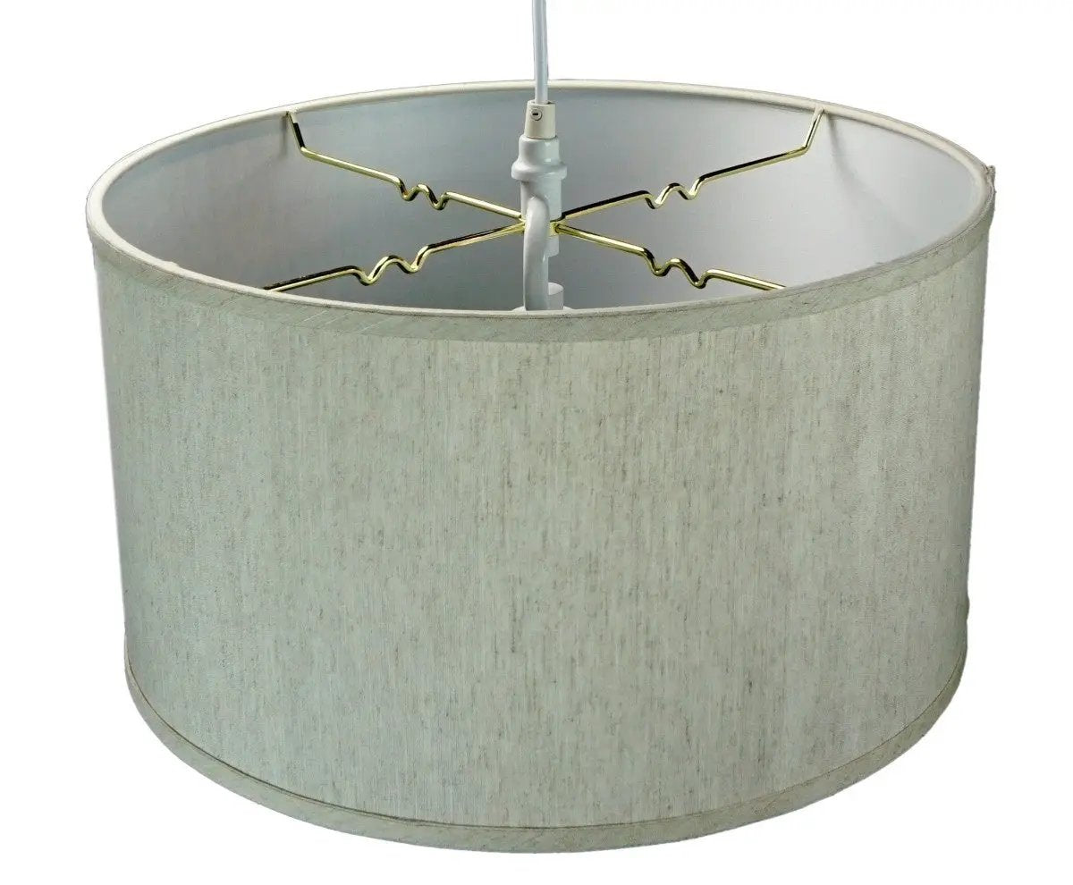 Plug In Swag Pendant | 1 Light | 16 Inch Width | Textured Oatmeal Shade