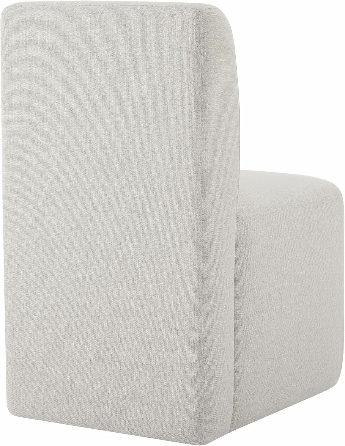 2 Linen Upholstered Armless Dining Chairs With Casters from PriceLows™