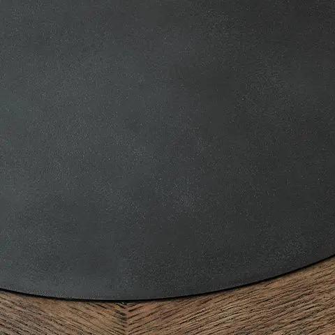 Dontayne Round End Table | Faux Cement Top | Warm Wood-Tone Finish | 24 Inch Diameter