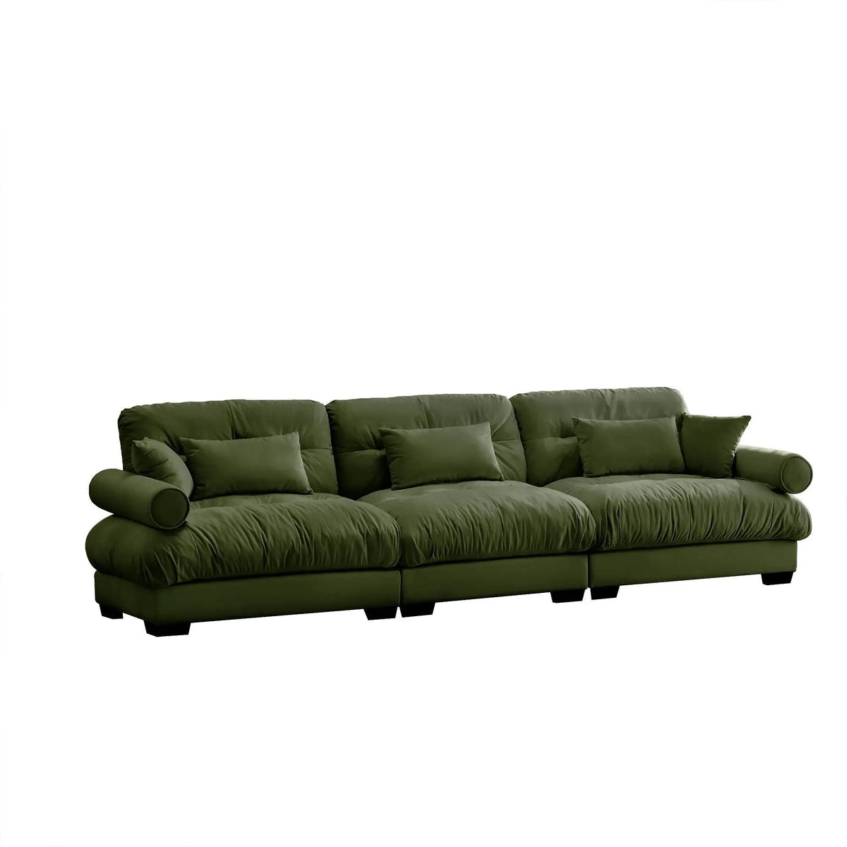 Modern Sofa | Bolstered Armrests | Cloud Cushions | Vintage Fabric