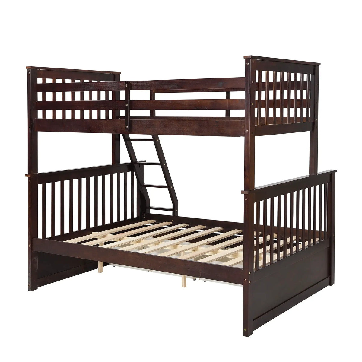Bunk Bed With Ladder | Safety Guard Rails | Solid Pine Wood | Space-Saving Design
