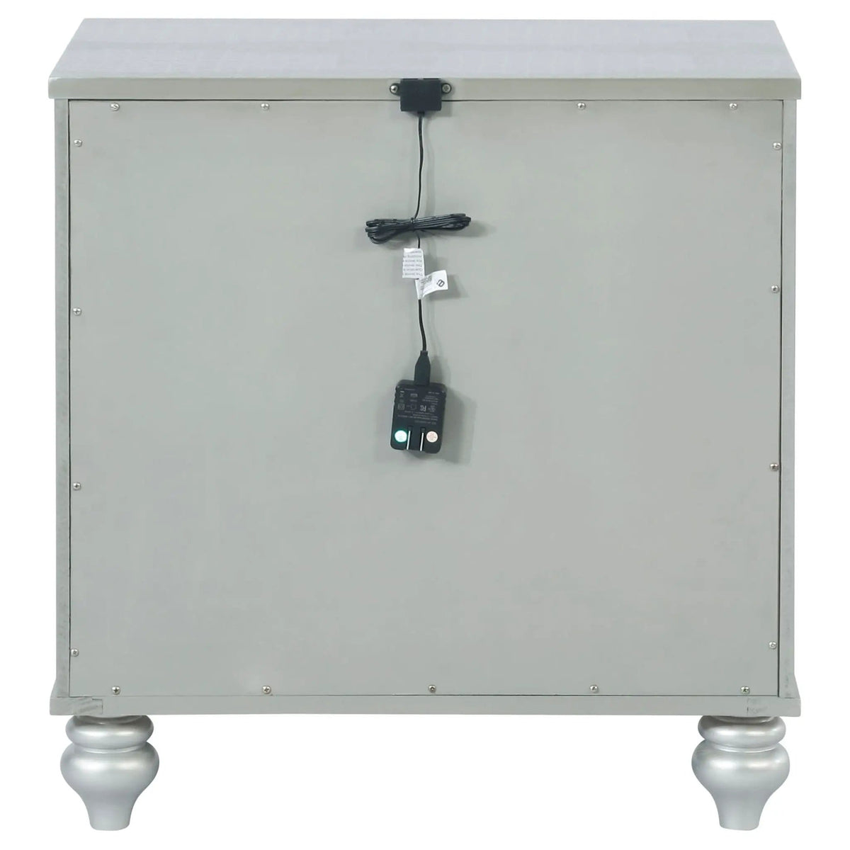 Gunnison 2-drawer Nightstand Silver Metallic | 28 x 18 x 29.25 in | Crystal | Bedroom