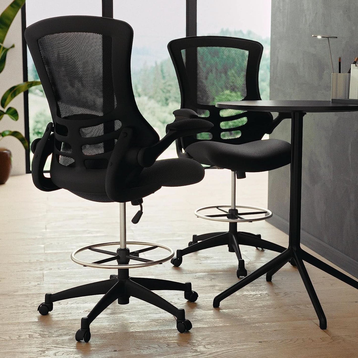 Kelista Mid Back Swivel Office Chair With Flip Up Armrests And Adjustable Height from PriceLows™