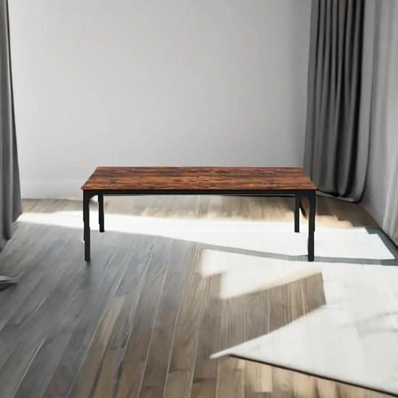 78 Inch Narrow Dining Table For 6 To 8 People Rustic Wood from PriceLows™
