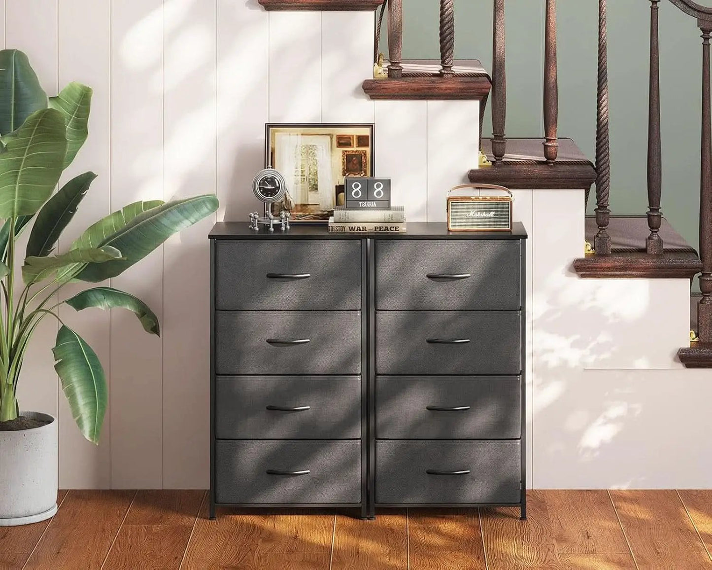 Compact 4 Drawer Dresser Dark Grey For Small Bedrooms from PriceLows™