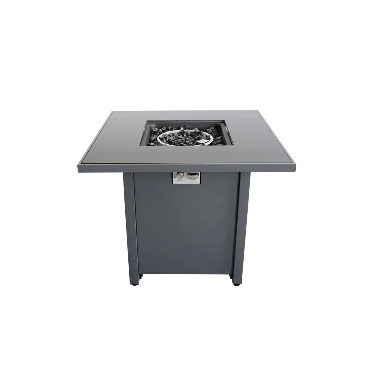 Powdercoated Fire Pit | Gray | Stainless Steel | Recessed Burning Area