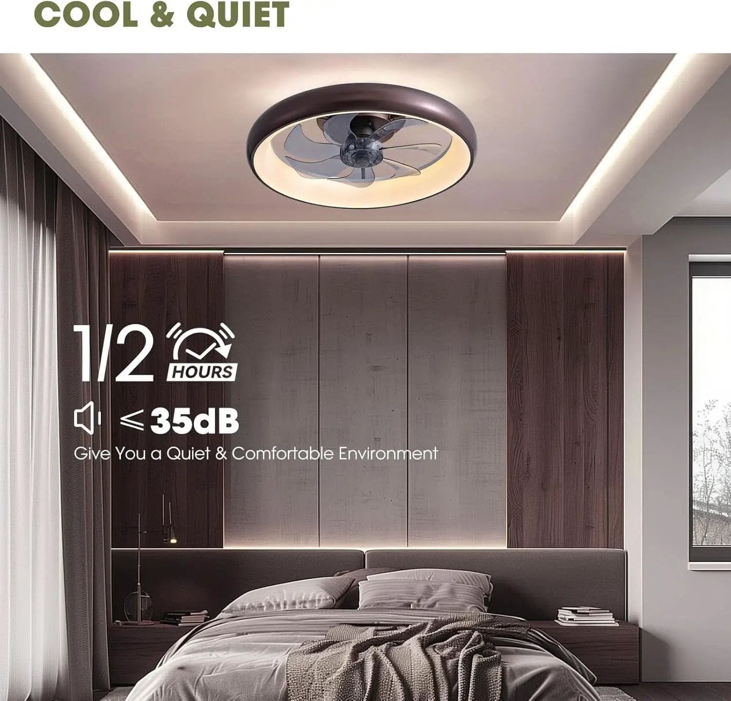 20 Inch Ceiling Fan With Dimmable Led Lights And Remote from PriceLows™