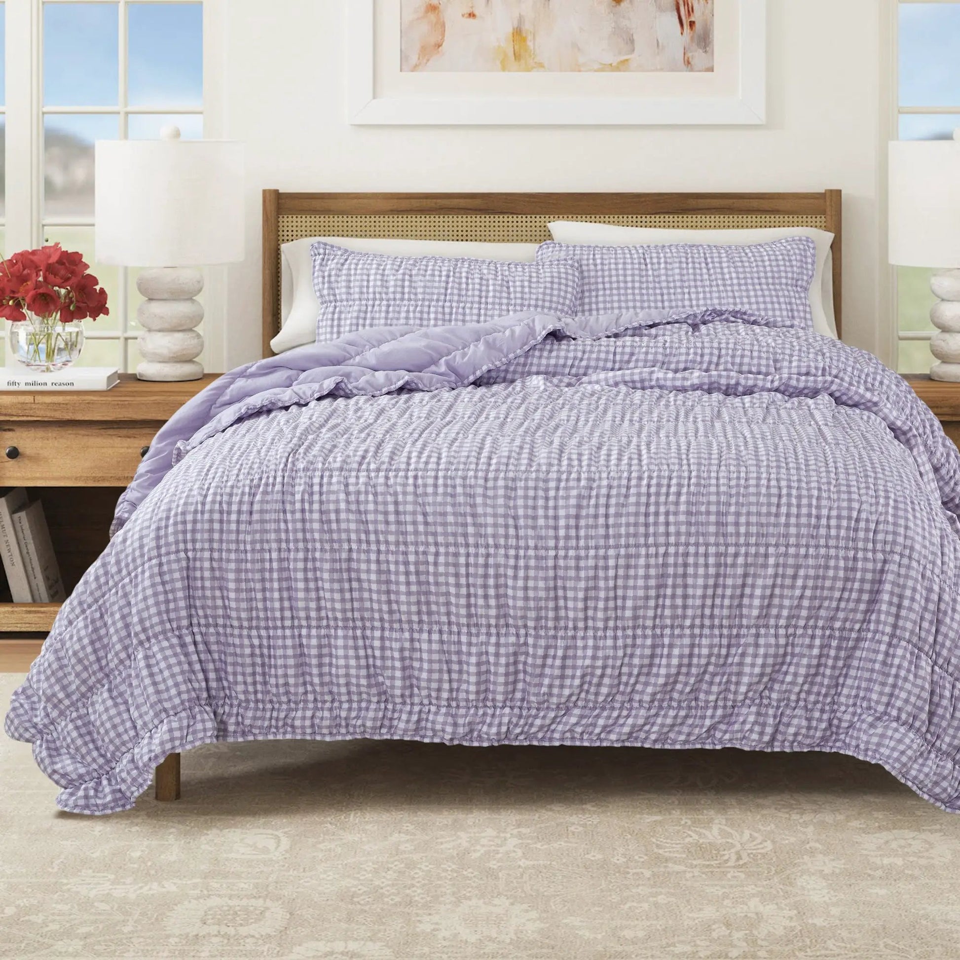 Gingham Printed Quilt Set - Gingham Collection from PriceLows™