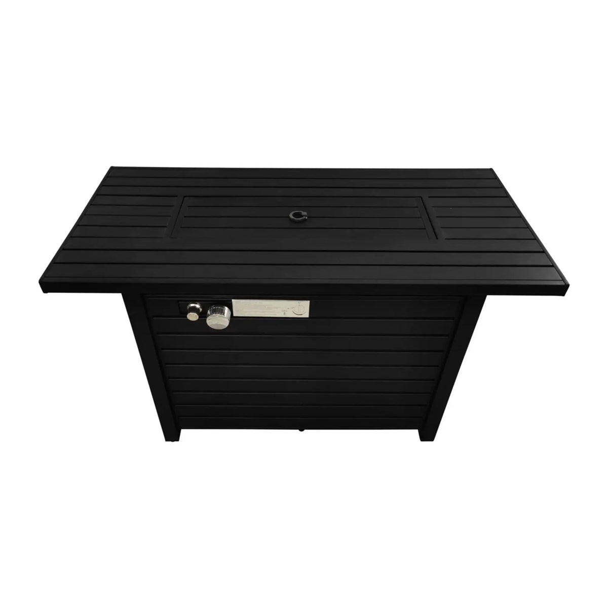 Black Fire Pit Table | Built-In Fire Pit | Dual Function Lid | Sleek Design