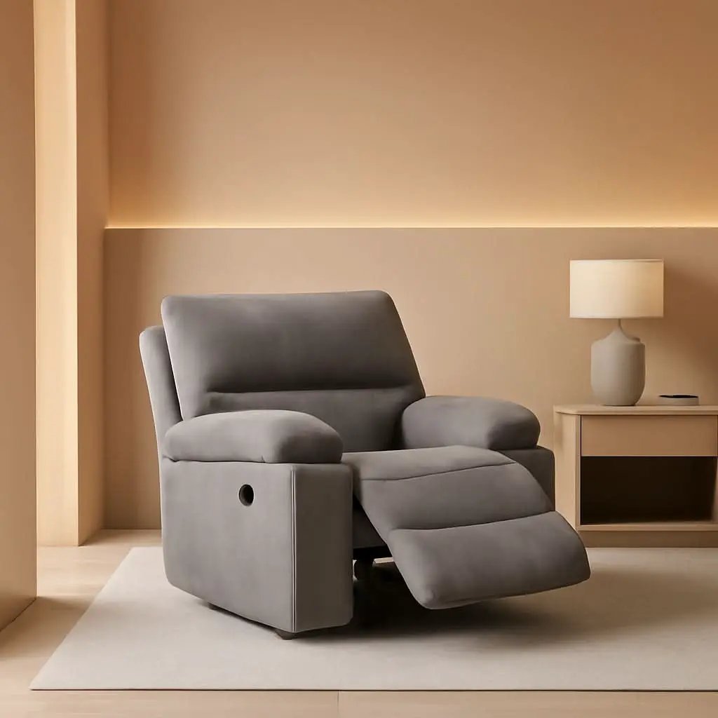 Microfiber Reclining Sofa Set Grey Living Room 8007 from PriceLows™