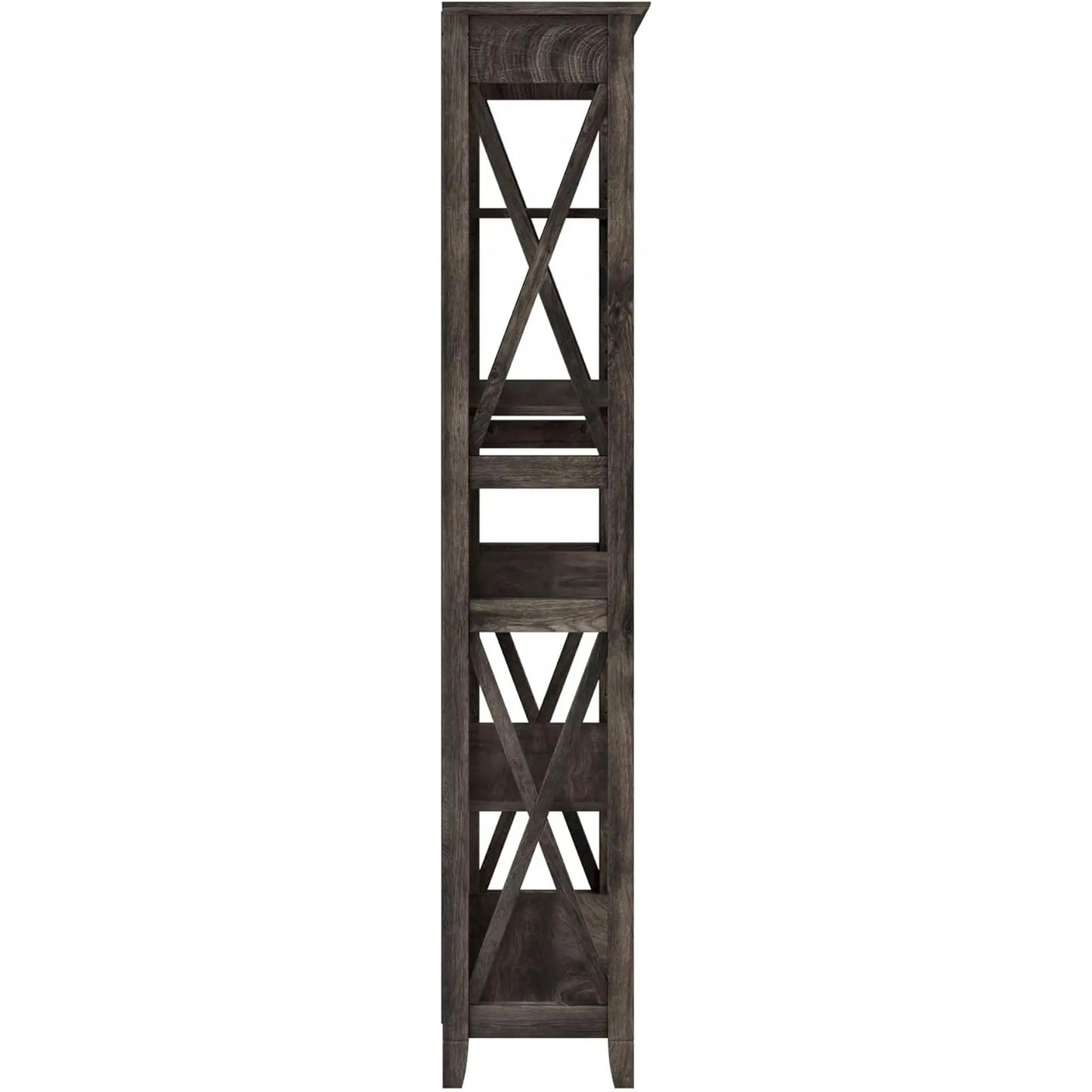 Bush Furniture Tall 5 Shelf Bookcase Dark Gray Hickory from PriceLows™