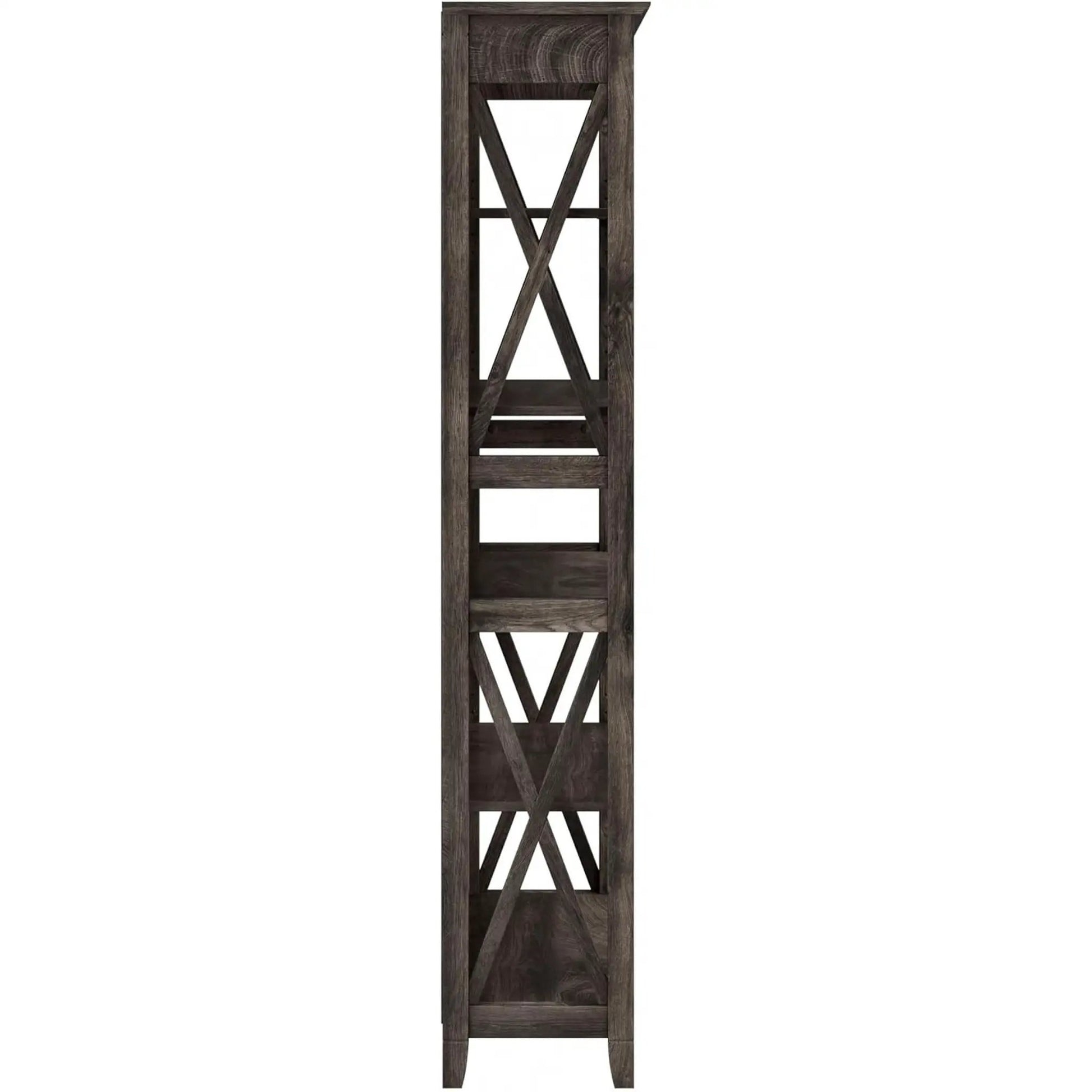 Bush Furniture Tall 5 Shelf Bookcase Dark Gray Hickory from PriceLows™