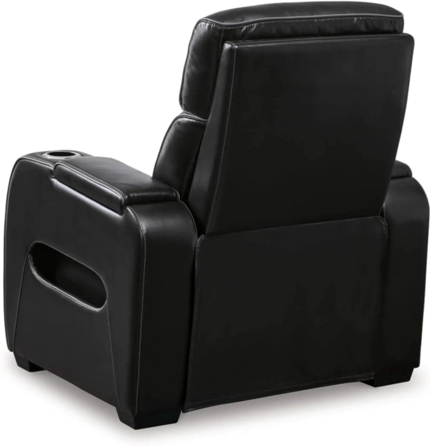 Black Leather Power Recliner With Adjustable Headrest from PriceLows™
