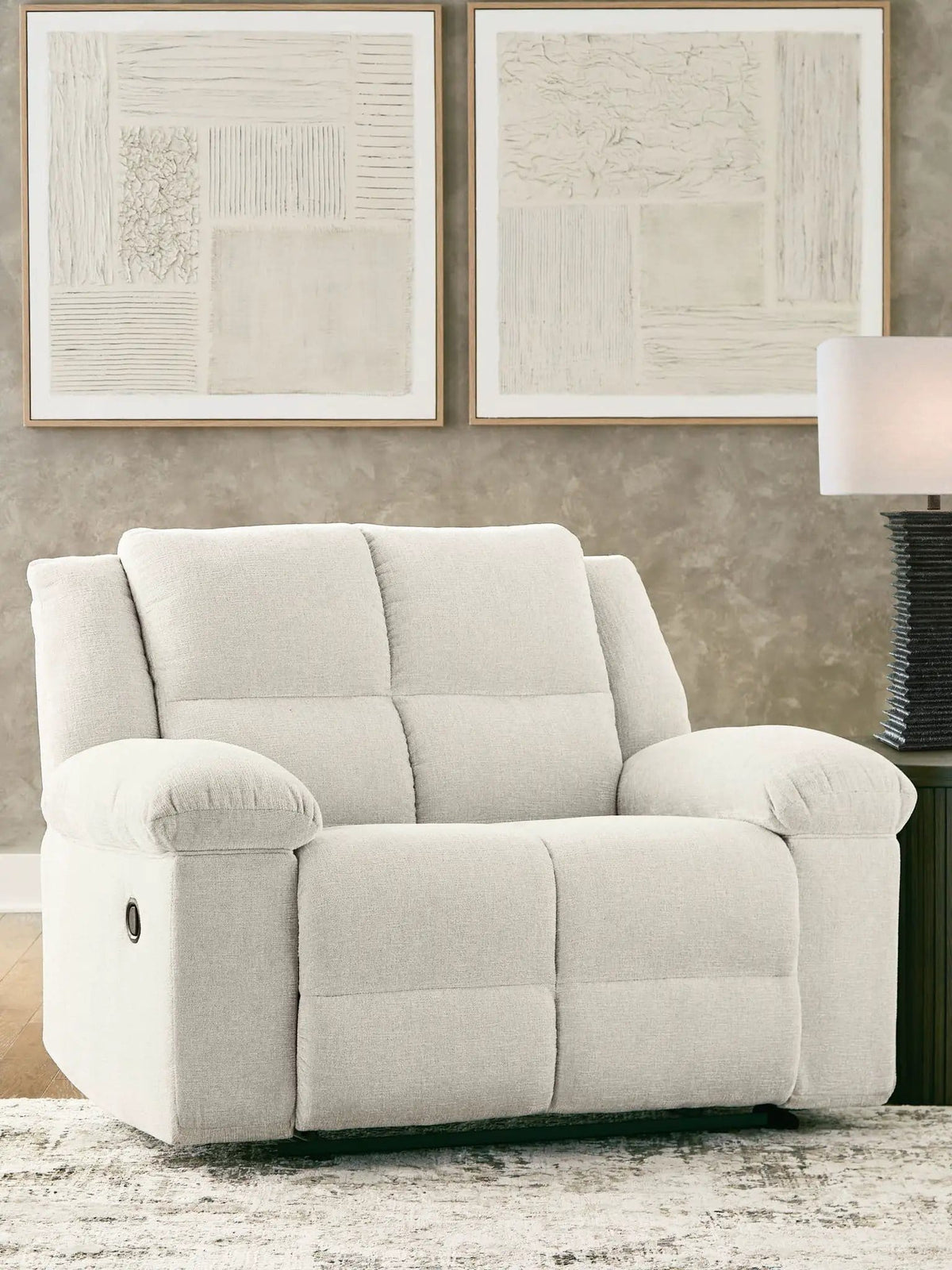 Orlen Zero Wall Wide Seat Recliner Reclining Chair | 56 x 43 x 41 in | Fabric & Metal | Winter