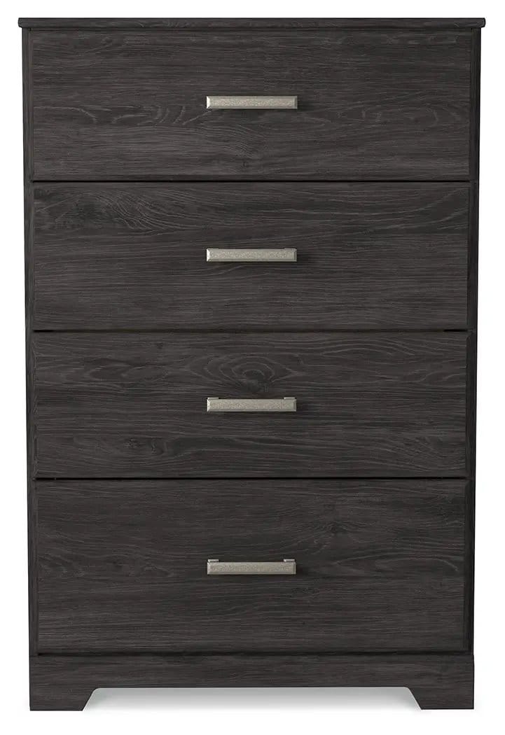 Belachime Four Drawer Chest | 30.24 x 15.59 x 46.34 in | Engineered Wood & Mdf | Charcoal