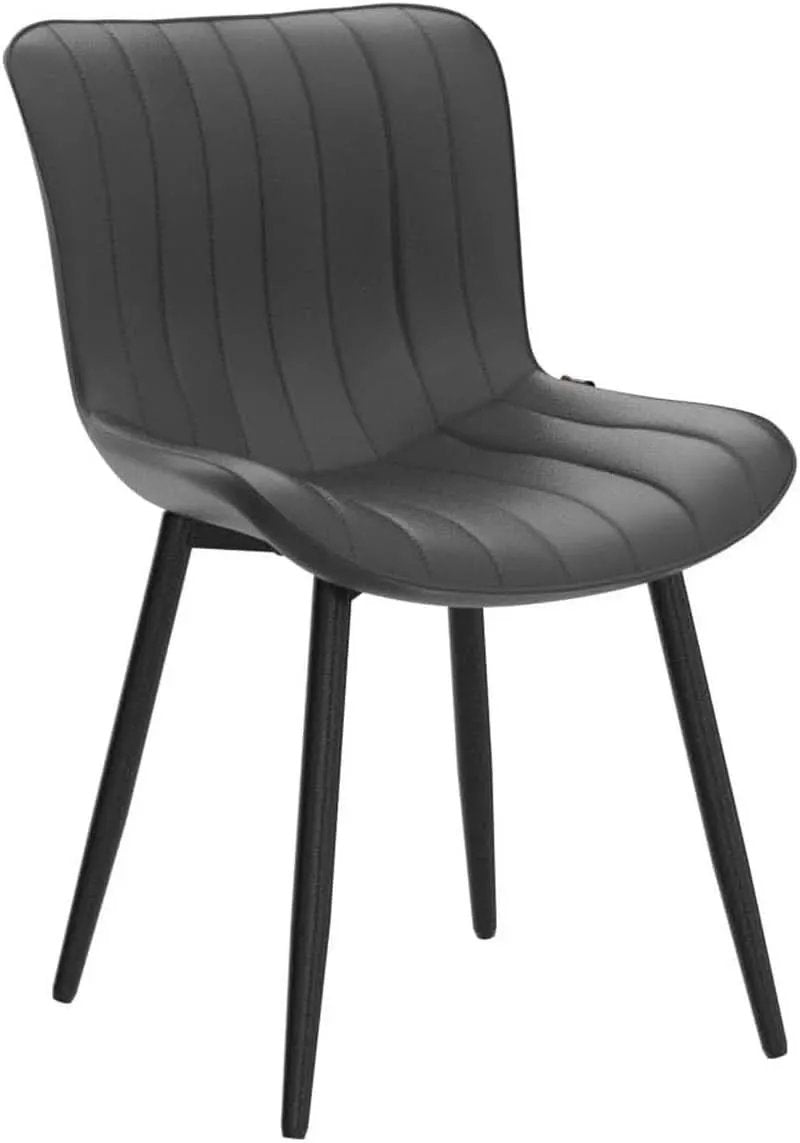 Black Upholstered Dining Chairs Set Of Two Modern Kitchen from PriceLows™