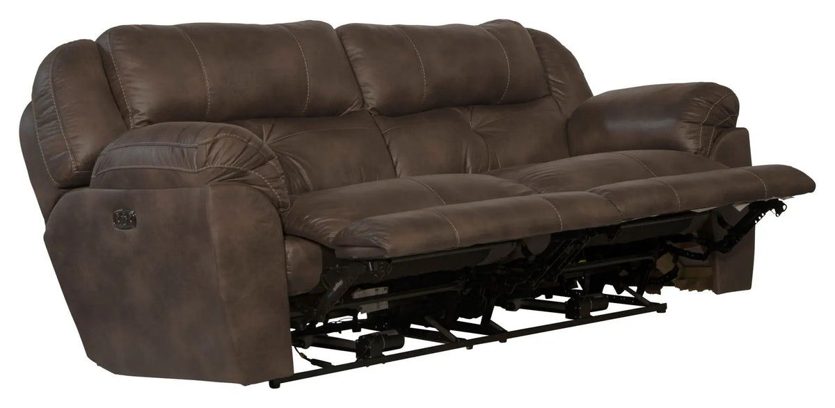 Ferrington Power Lay Flat Reclining Sofa with Power Adjustable Headrest & Lumbar | 2 Pieces | Polyester & Fabric | Living Room